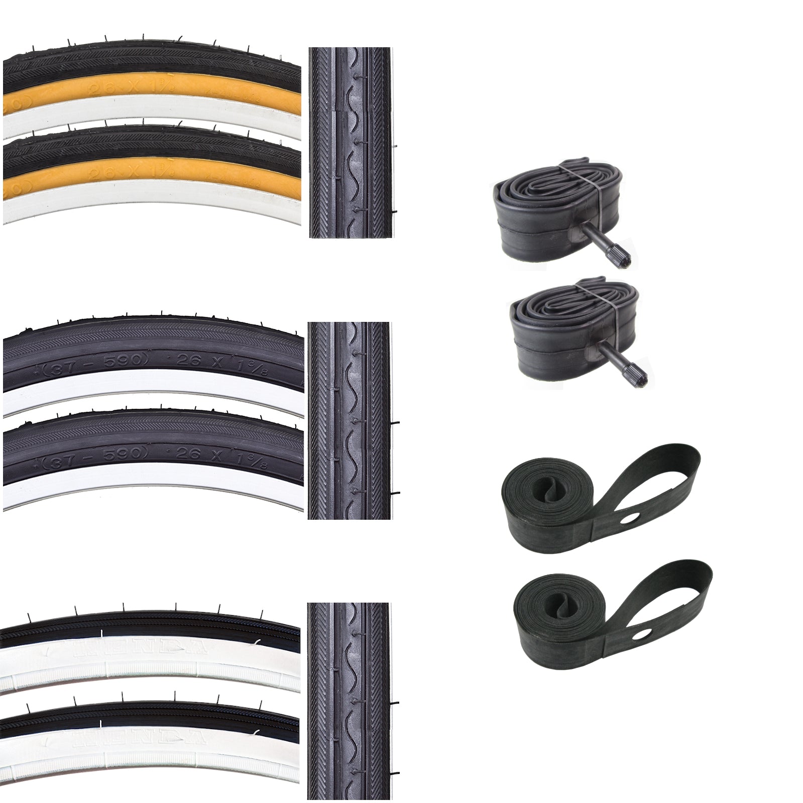 Kenda K40 26x1 3 8 Bike Tire Tube Strip Kit ISO 37 590