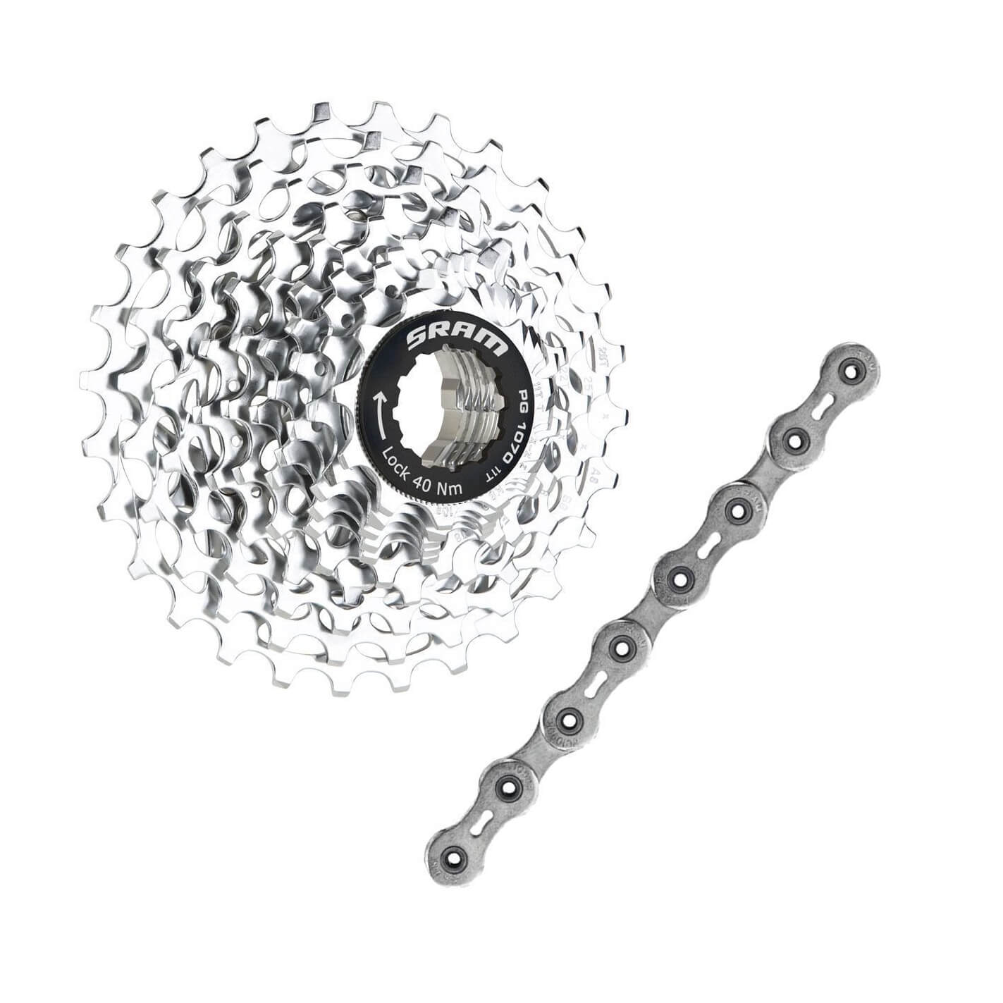 Sram PG-1070 Cassette with PC-1091R 10 Speed Chain Kit