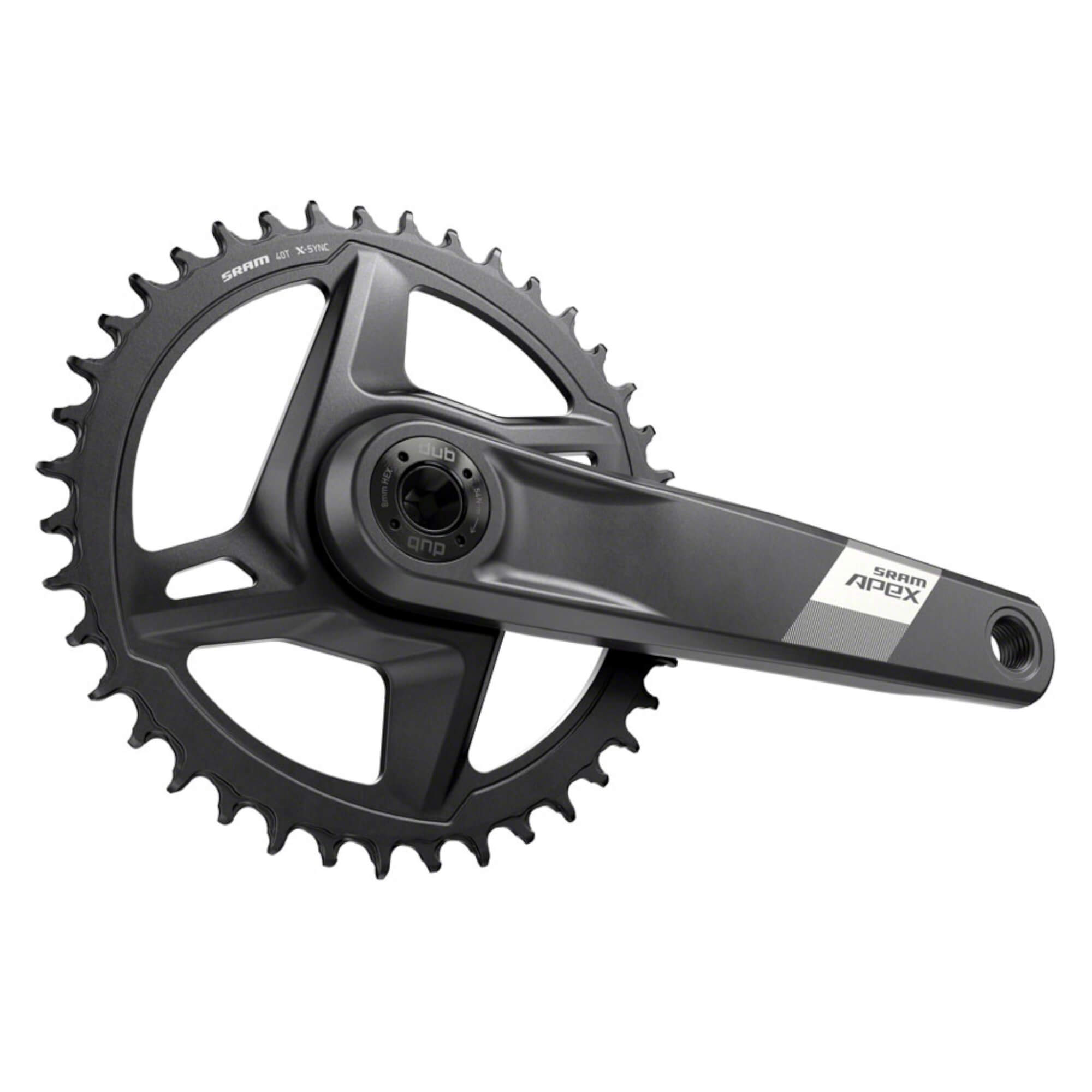 SRAM Apex 1 Wide Crankset - 12-Speed 40t Direct Mount DUB Spindle Interface Black D1