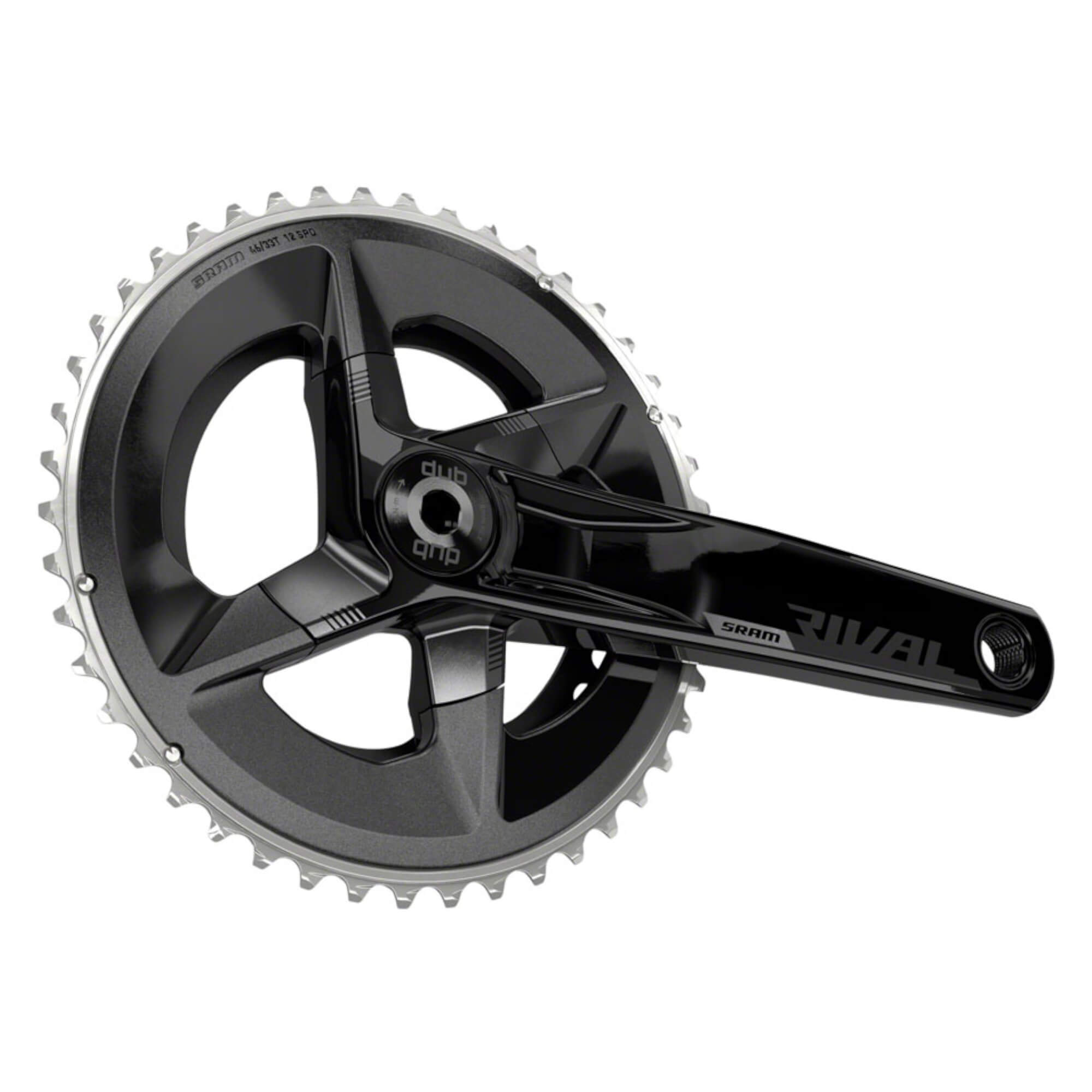 SRAM Rival AXS Crankset - 12-Speed, 107 BCD, DUB Spindle Interface, Black, D1