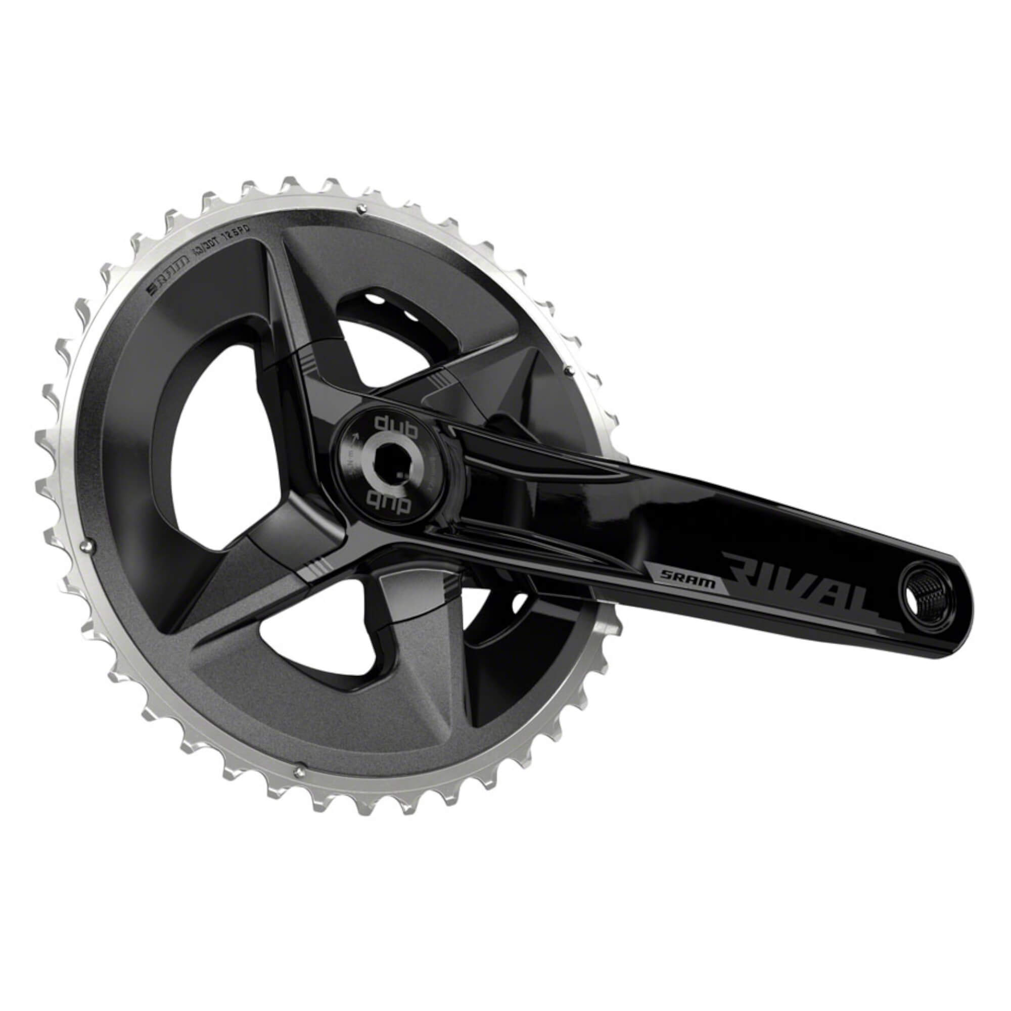 SRAM Rival AXS Wide Crankset - 12-Speed, 43/30t, 94 BCD, DUB Spindle Interface, Black, D1