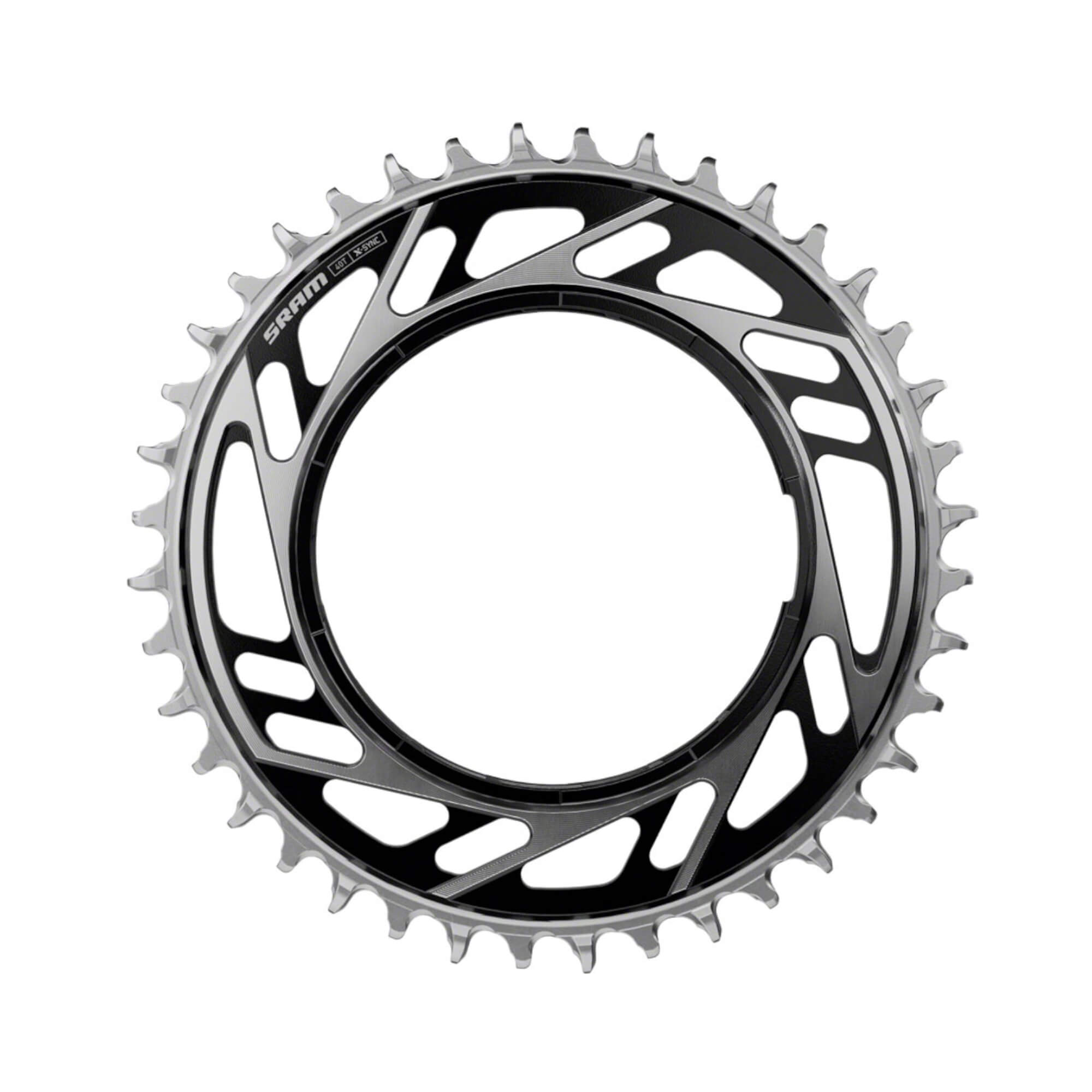 SRAM RED XPLR X-Sync Thread Mount Chainring - 12/13-Speed, Thread Mount (For RED XPLR AXS PM Spider), 6.5mm Offset, Black/Silver, E1