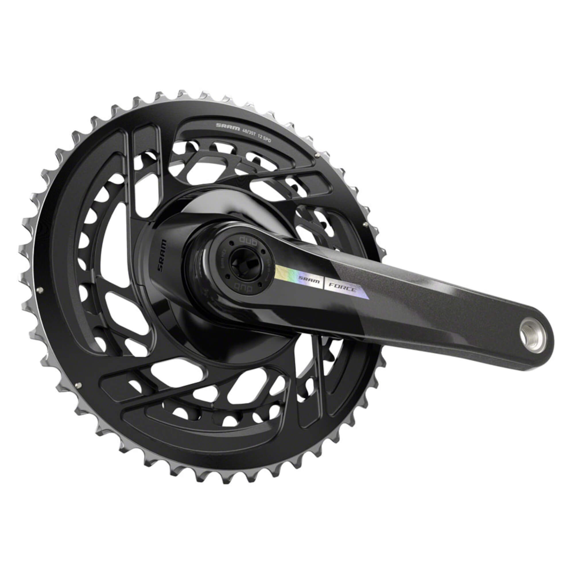 SRAM Force Crankset - 2x 12-Speed, 48/35t, Direct Mount, DUB Spindle Interface, Iridescent Gray, D2