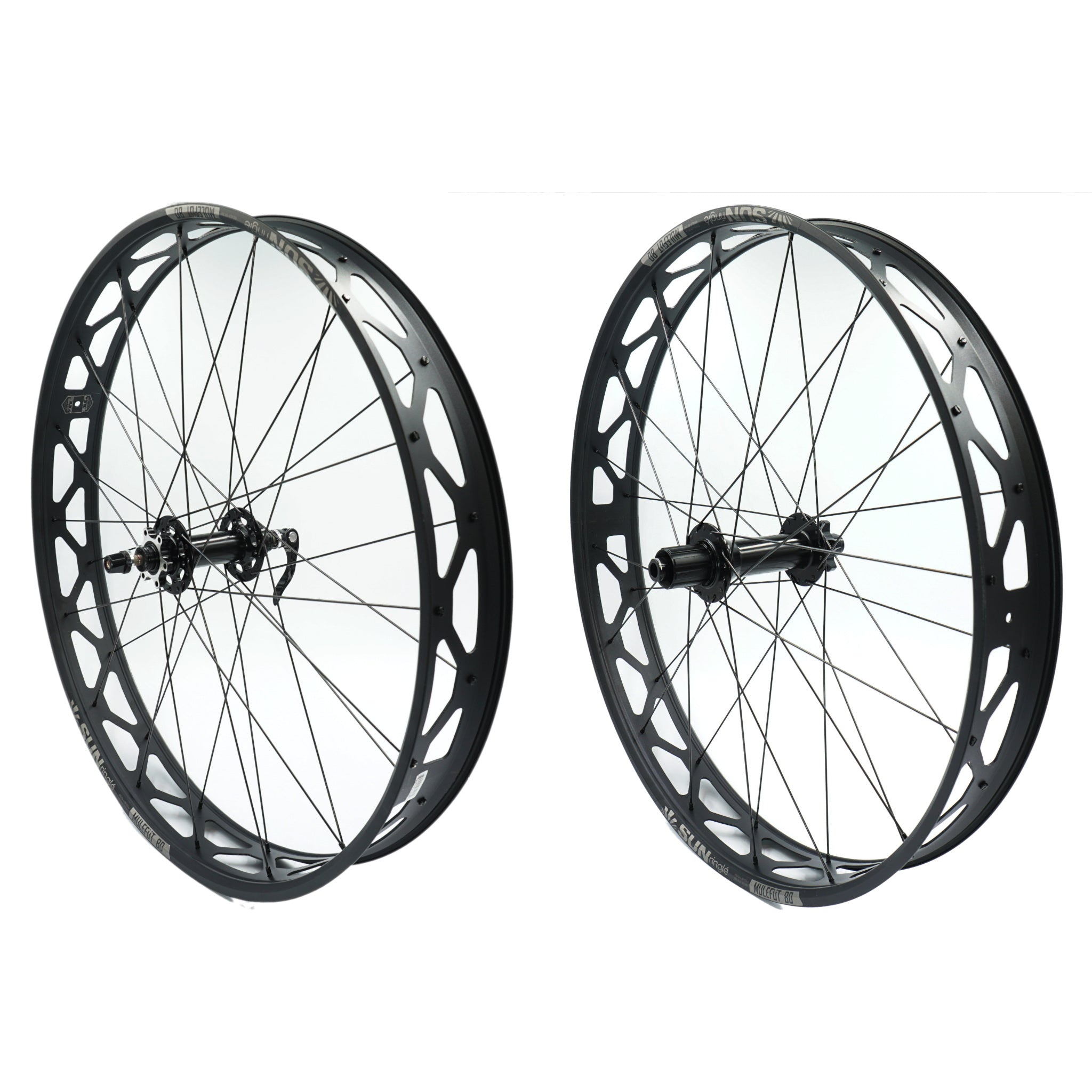 Sun Ringle Mulefut 80SL V2 26-inch 9x135 QR FRONT 12x197 TA REAR Tubeless Fat Bike Wheelset