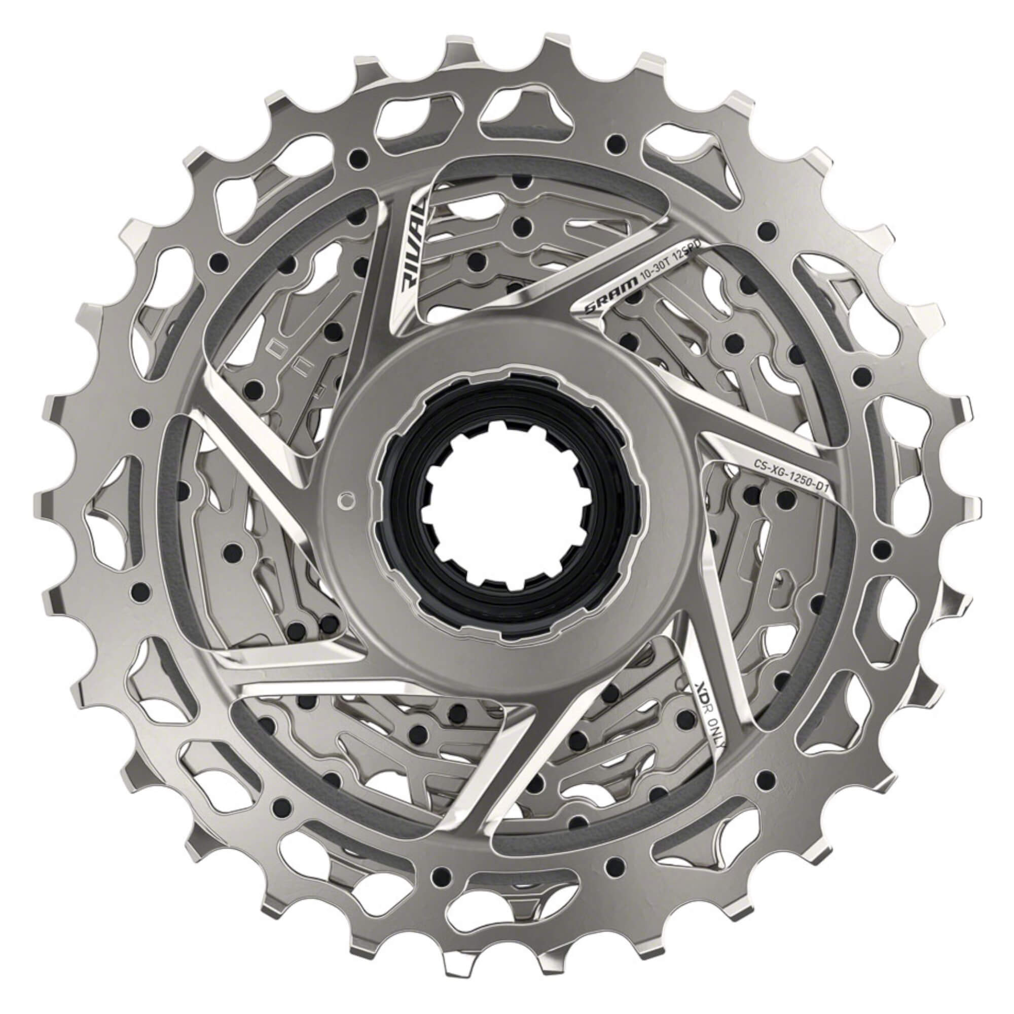 SRAM Rival AXS XG-1250 Cassette - 12-Speed, Silver, For XDR Driver Body, D1