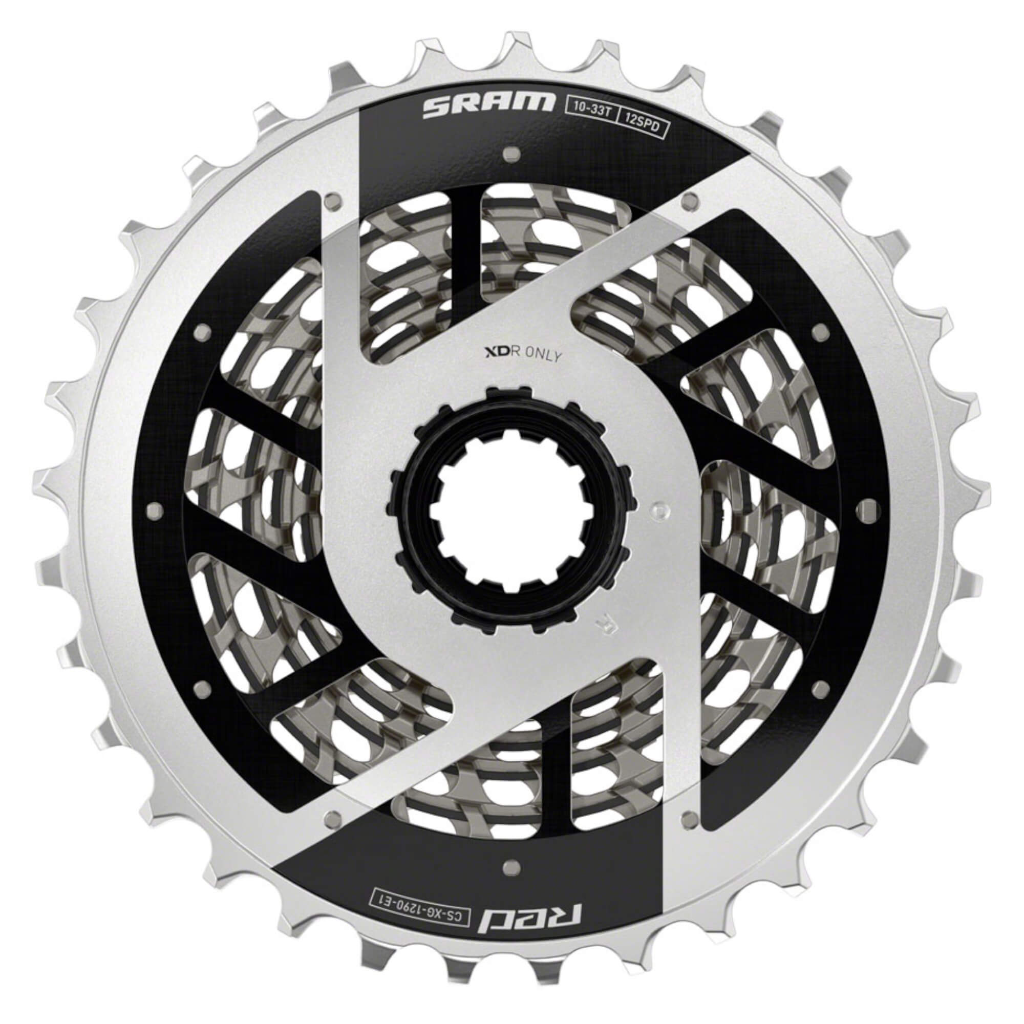 SRAM RED XG-1290 Cassette - 12-Speed, For XDR Driver Body, E1