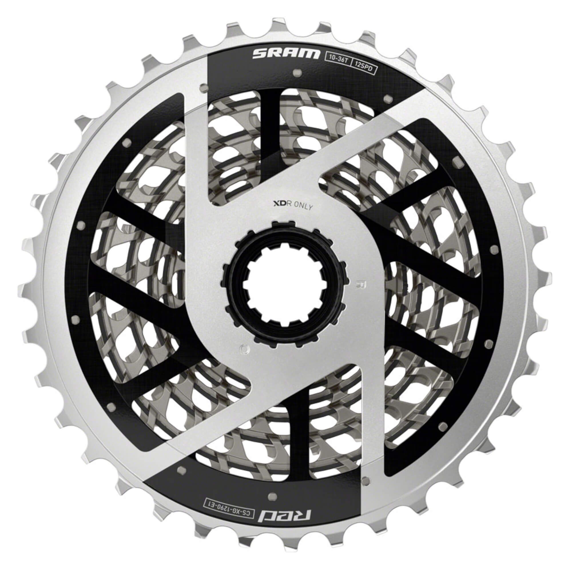 SRAM RED XG-1290 Cassette - 12-Speed, For XDR Driver Body, E1