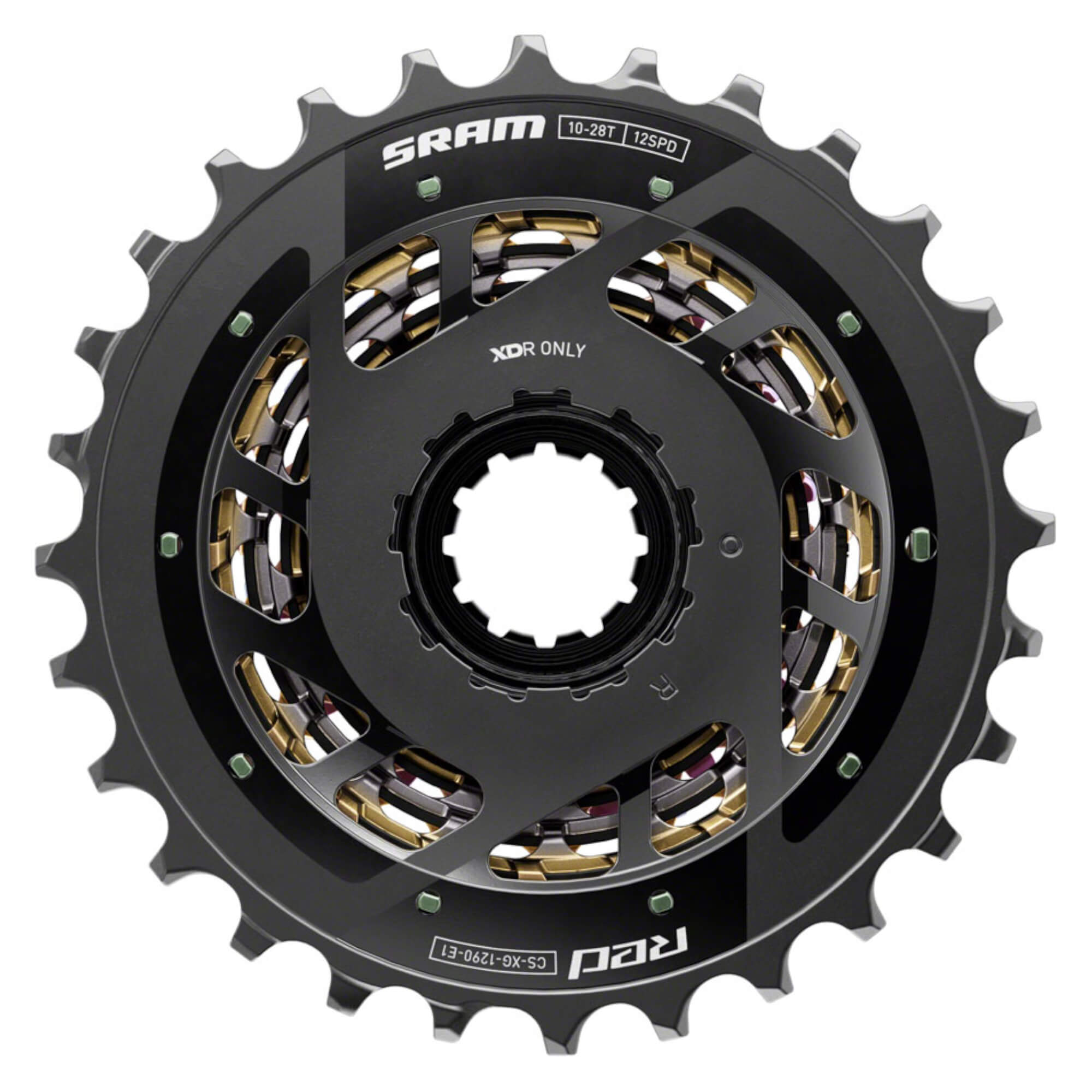 SRAM RED XG-1290 Cassette - 12-Speed, For XDR Driver Body, E1