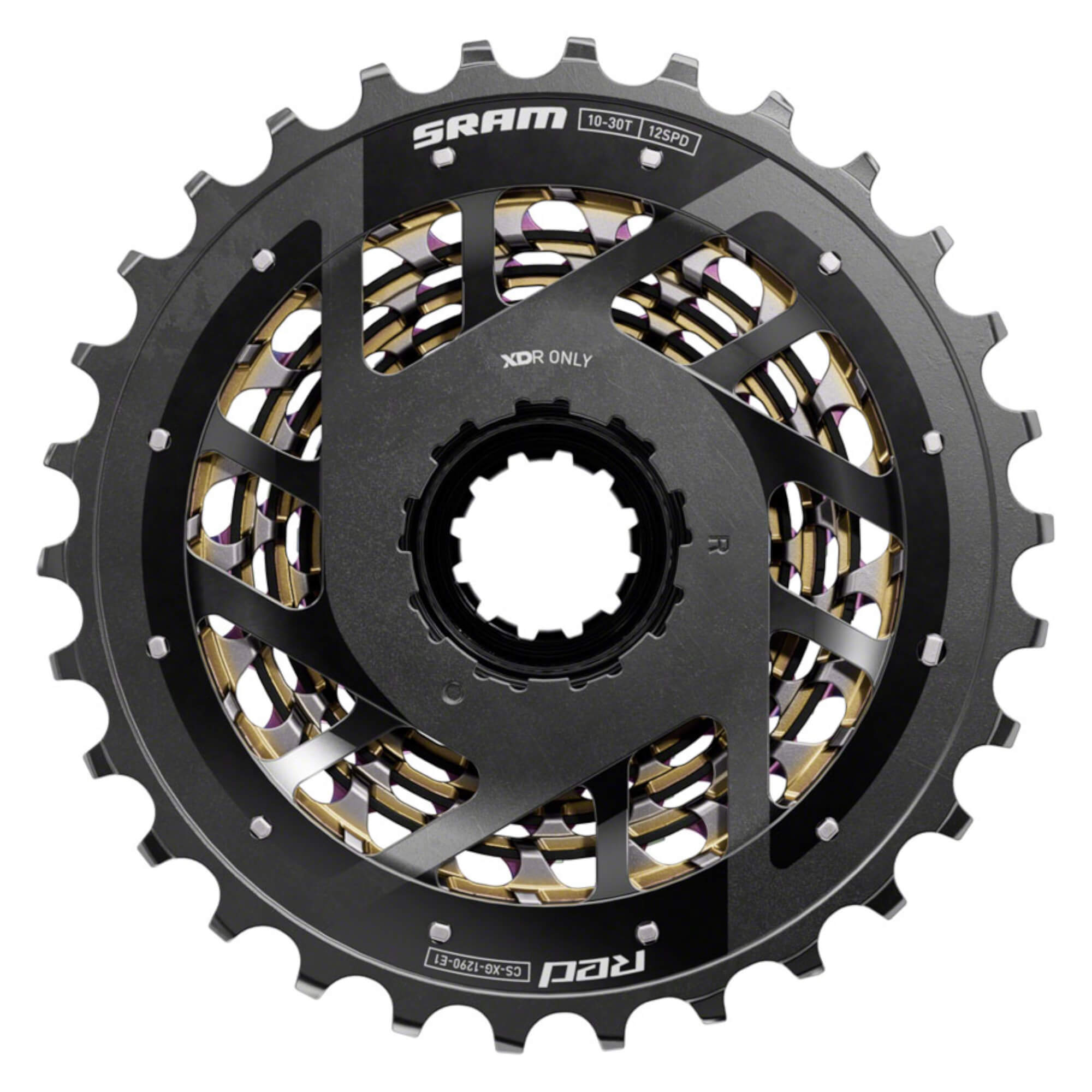 SRAM RED XG-1290 Cassette - 12-Speed, For XDR Driver Body, E1