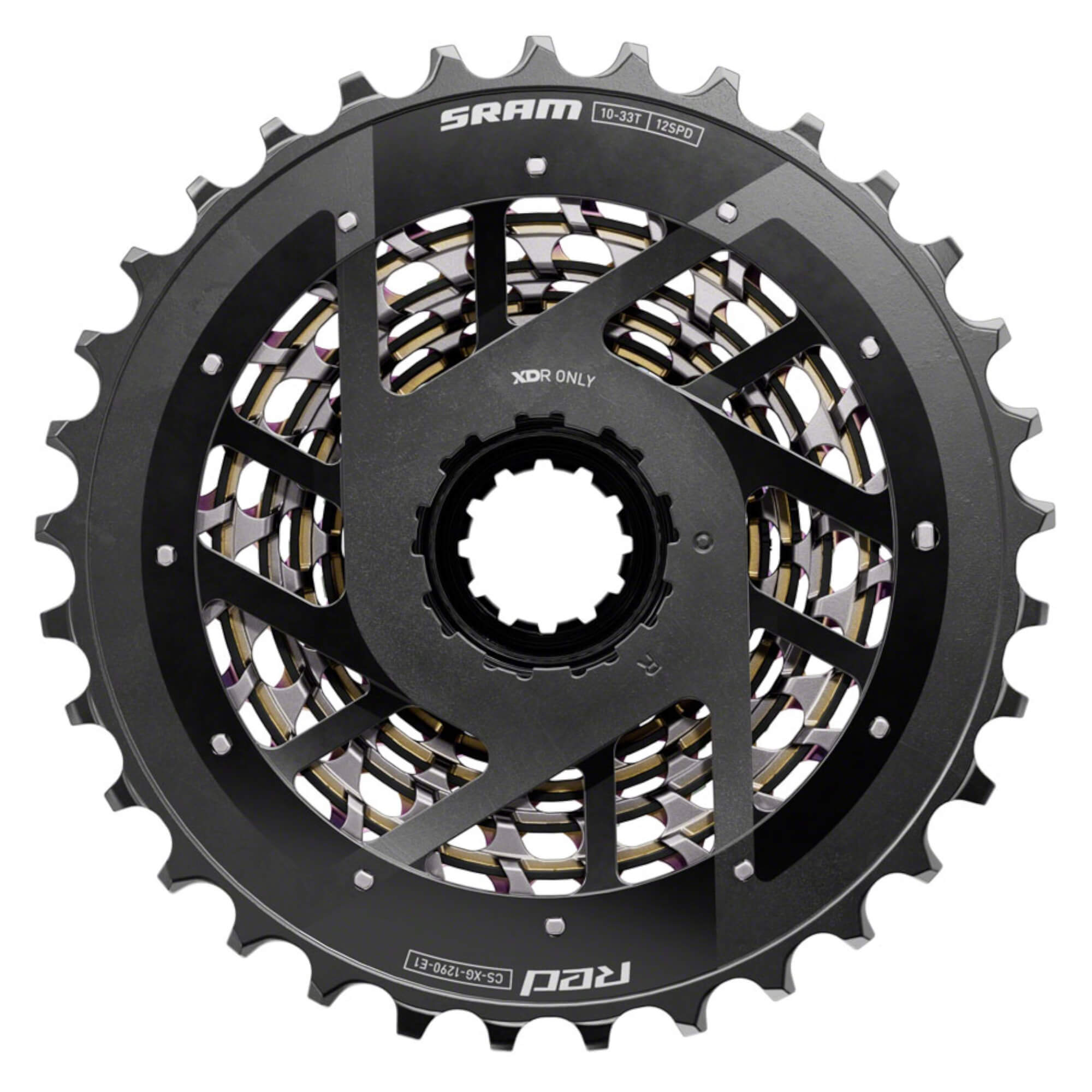 SRAM RED XG-1290 Cassette - 12-Speed, For XDR Driver Body, E1