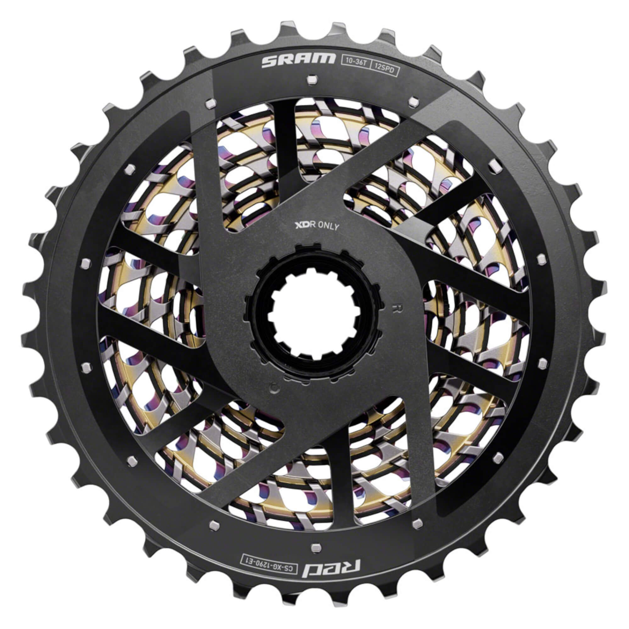 SRAM RED XG-1290 Cassette - 12-Speed, For XDR Driver Body, E1