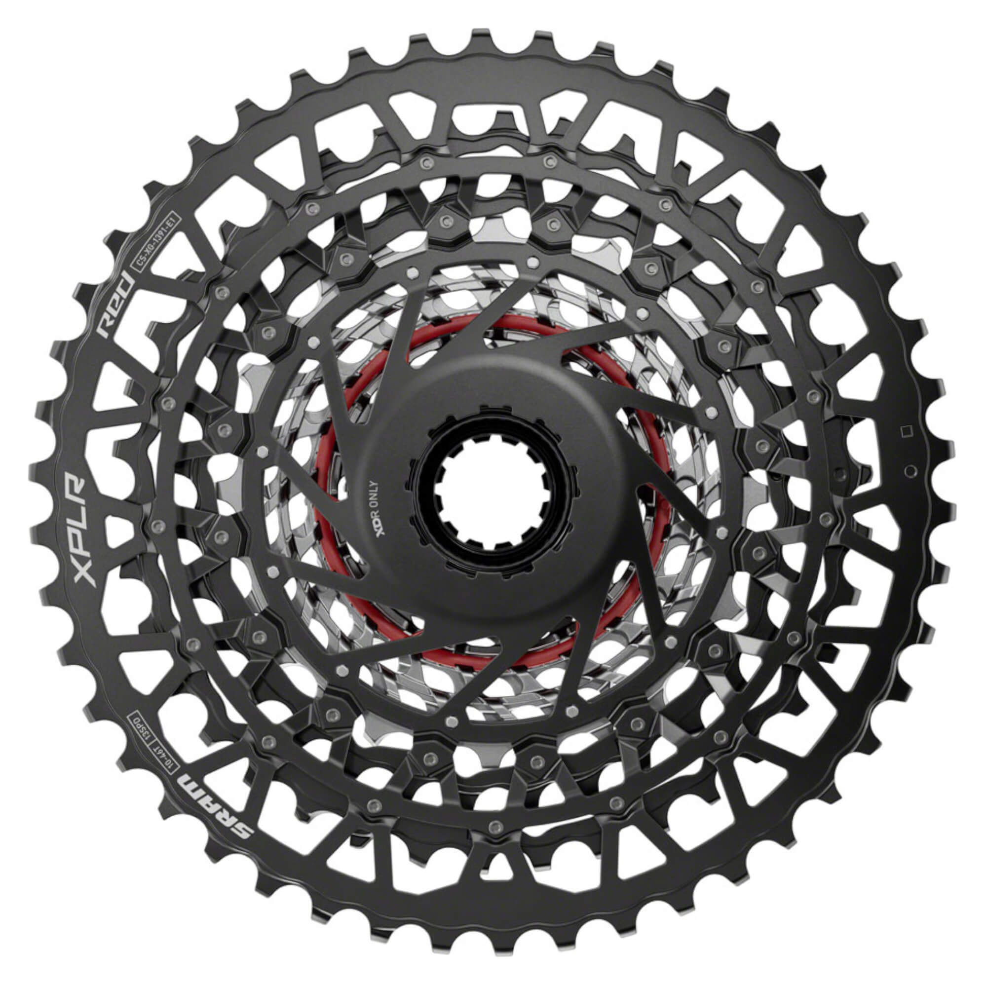 SRAM RED XPLR XG-1391 Cassette - 13-Speed, 10-46t, For XDR Driver, Black/Silver, E1