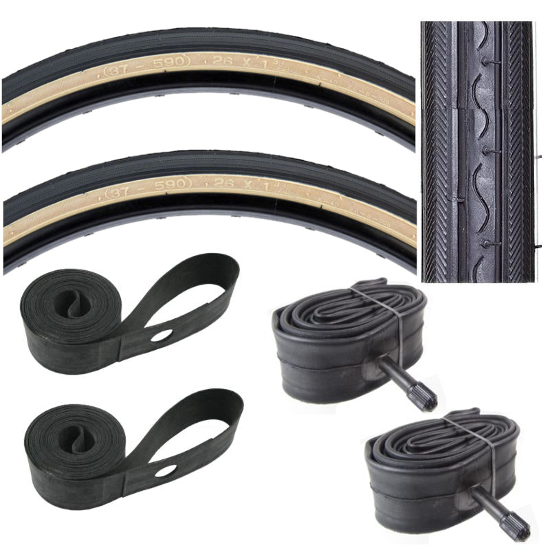 Buy skinwall Kenda K40 26x1-3/8 Bike Tire Tube &amp; Strip Kit ISO 37-590