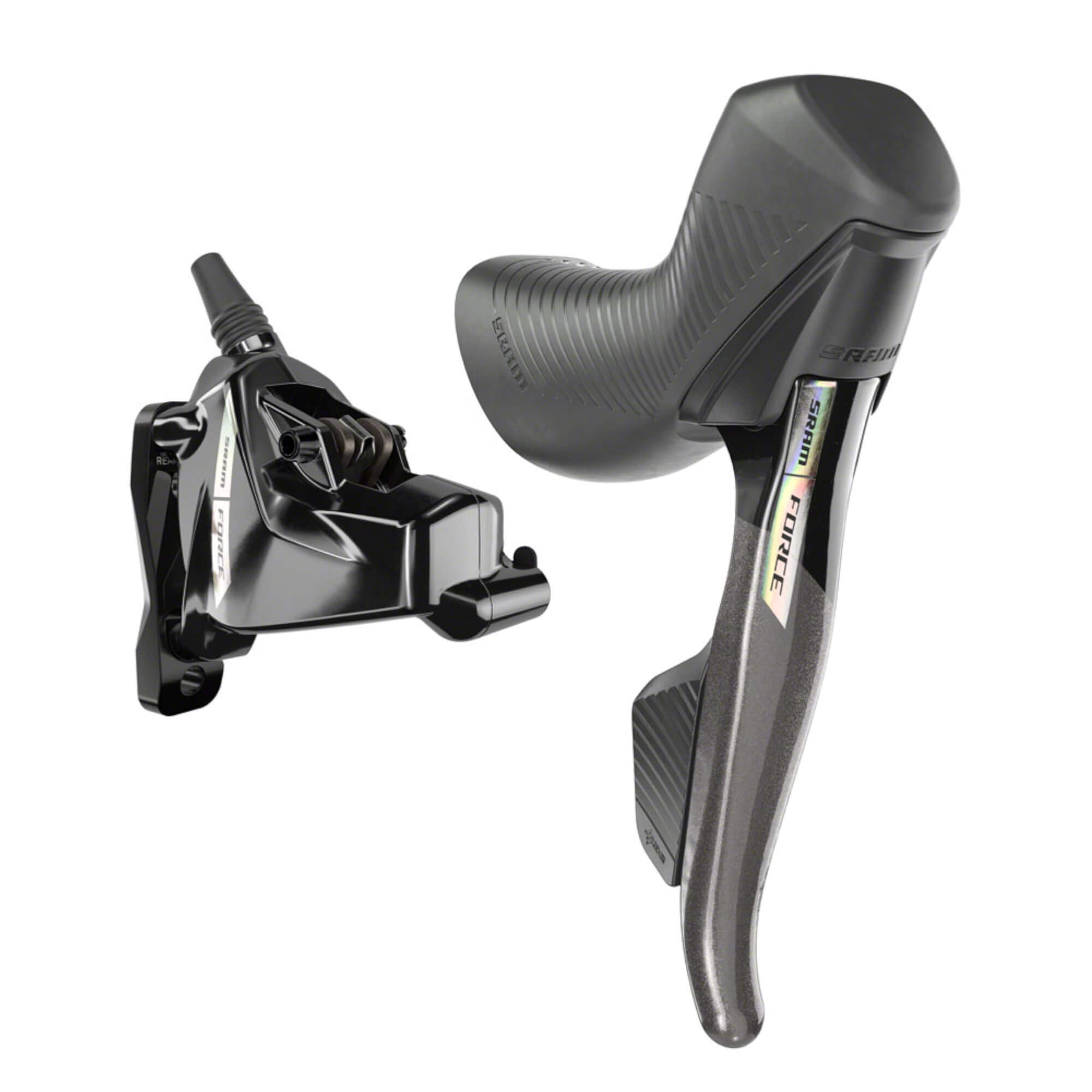 SRAM Force AXS HRD eTap Shift/Brake Lever and Hydraulic Disc Brake Caliper - Flat Mount, 20mm Offset, Iridescent Gray/Blk, D2