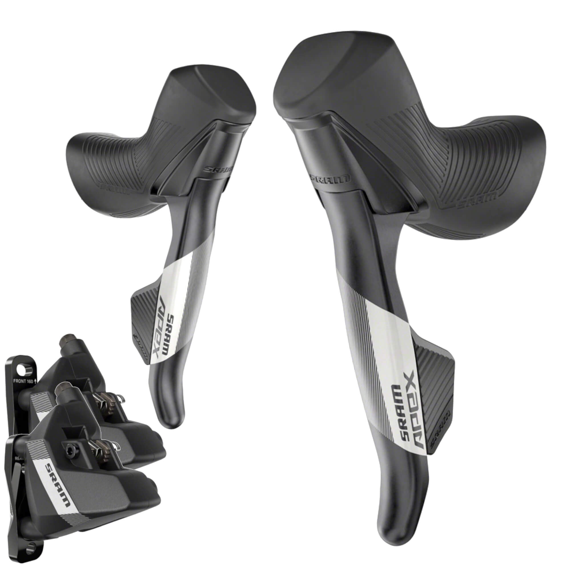 SRAM Apex AXS eTap Shift/Brake Lever and Hydraulic Disc Brake Caliper - 12-Speed, Flat Mount, 20mm Offset, Black, D1