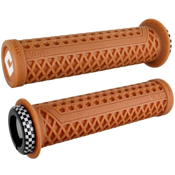 ODI Vans V2.1 Lock On Gum Bike Grips with Checkered Clamps | The Bikesmiths