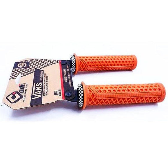 ODI Vans V2.1 Lock On Gum Bike Grips with Checkered Clamps | The Bikesmiths