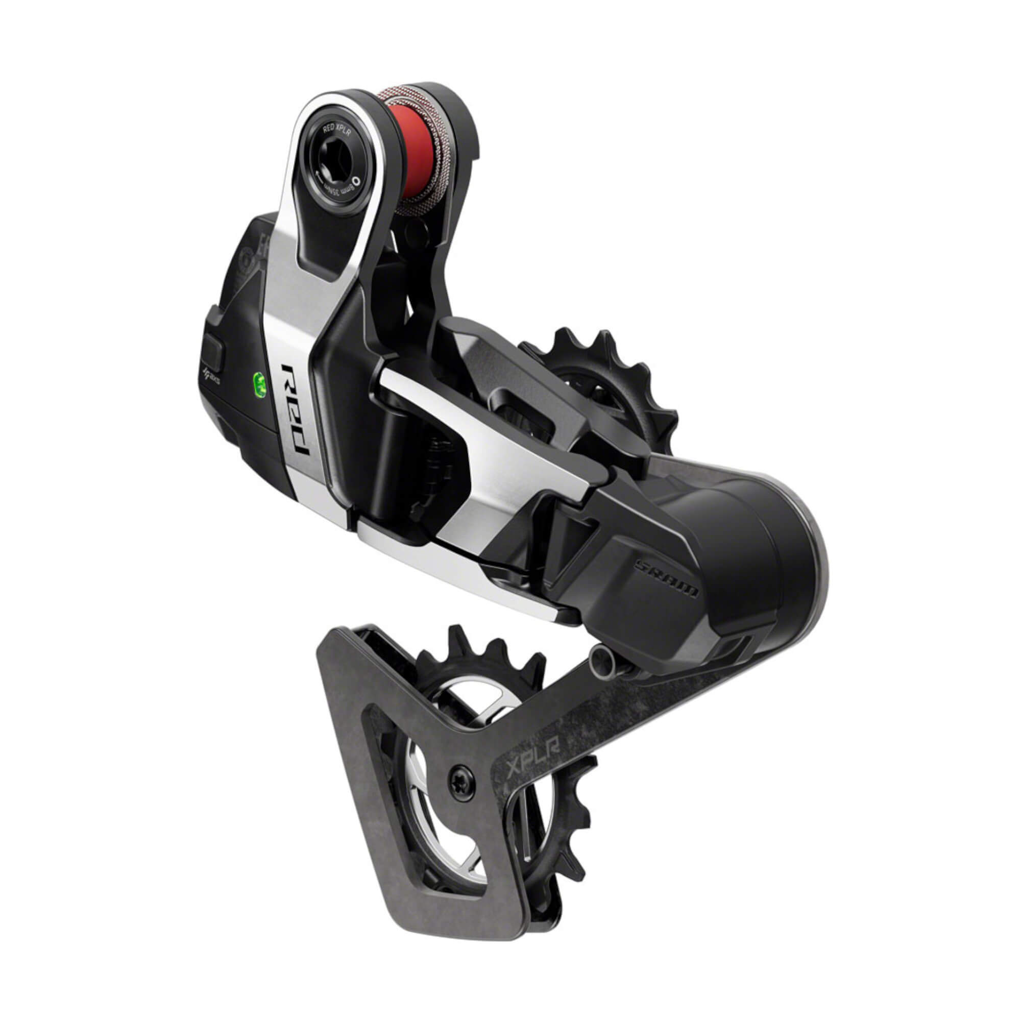 SRAM RED XPLR AXS Rear Derailleur - For RED XPLR 1x, 13-Speed, 46t Max, UDH Hangerless, (Battery Not Included), Black/Silver, E1