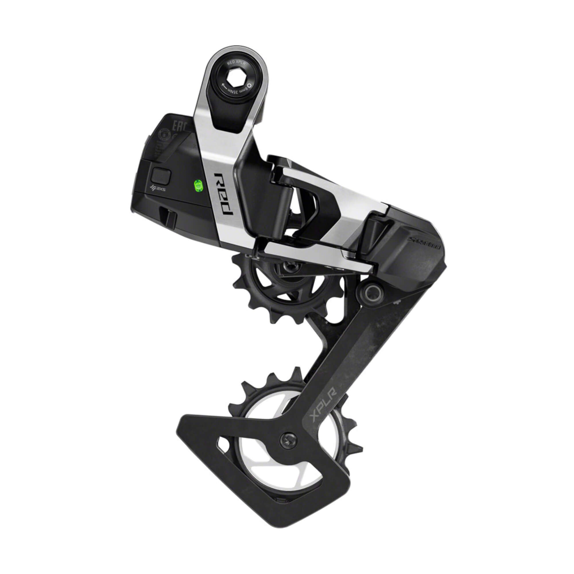 SRAM RED XPLR AXS Rear Derailleur - For RED XPLR 1x, 13-Speed, 46t Max, UDH Hangerless, (Battery Not Included), Black/Silver, E1