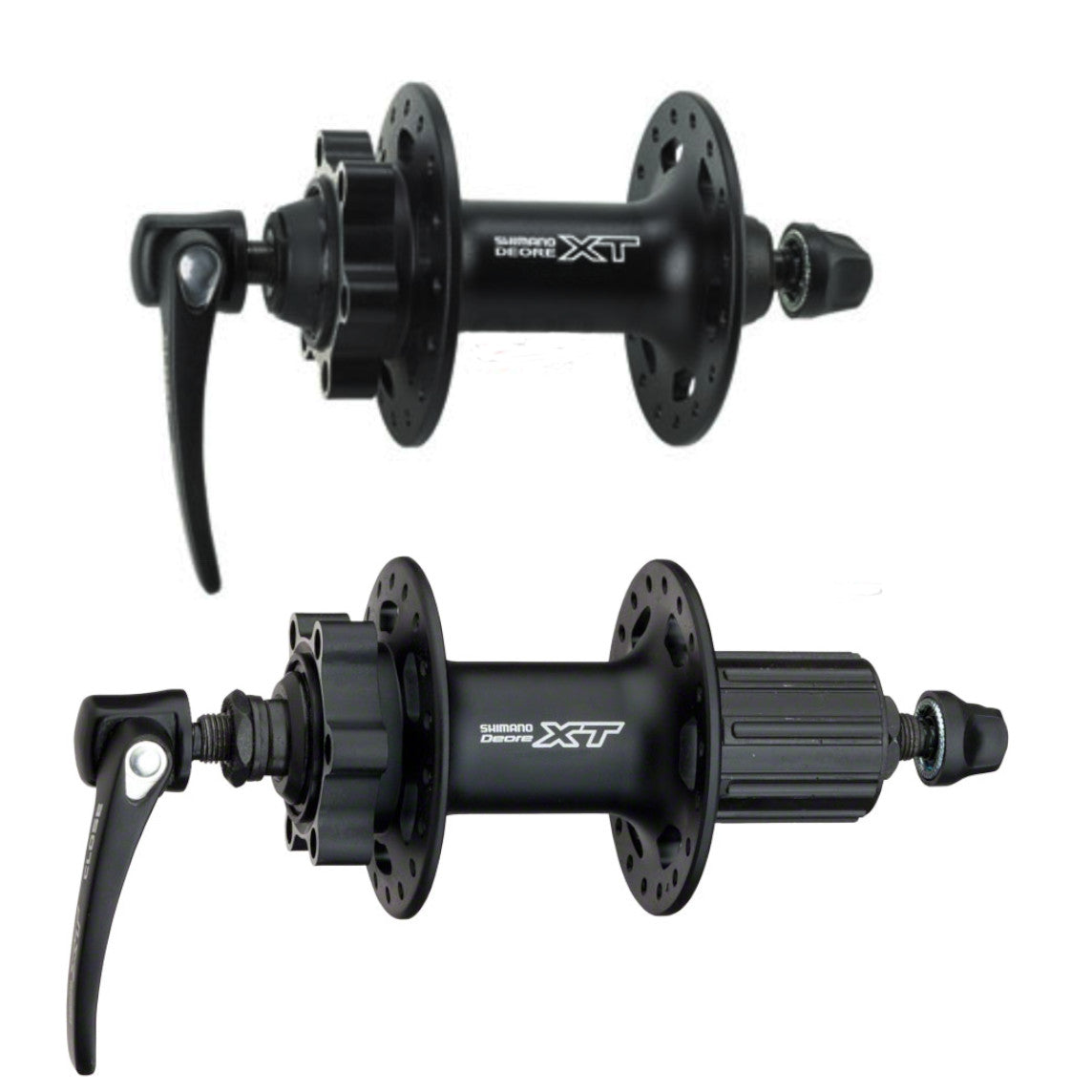 Shimano XT FH-M756 Front and Rear Hubs - 100mm 135mm 6-Bolt Black 36H