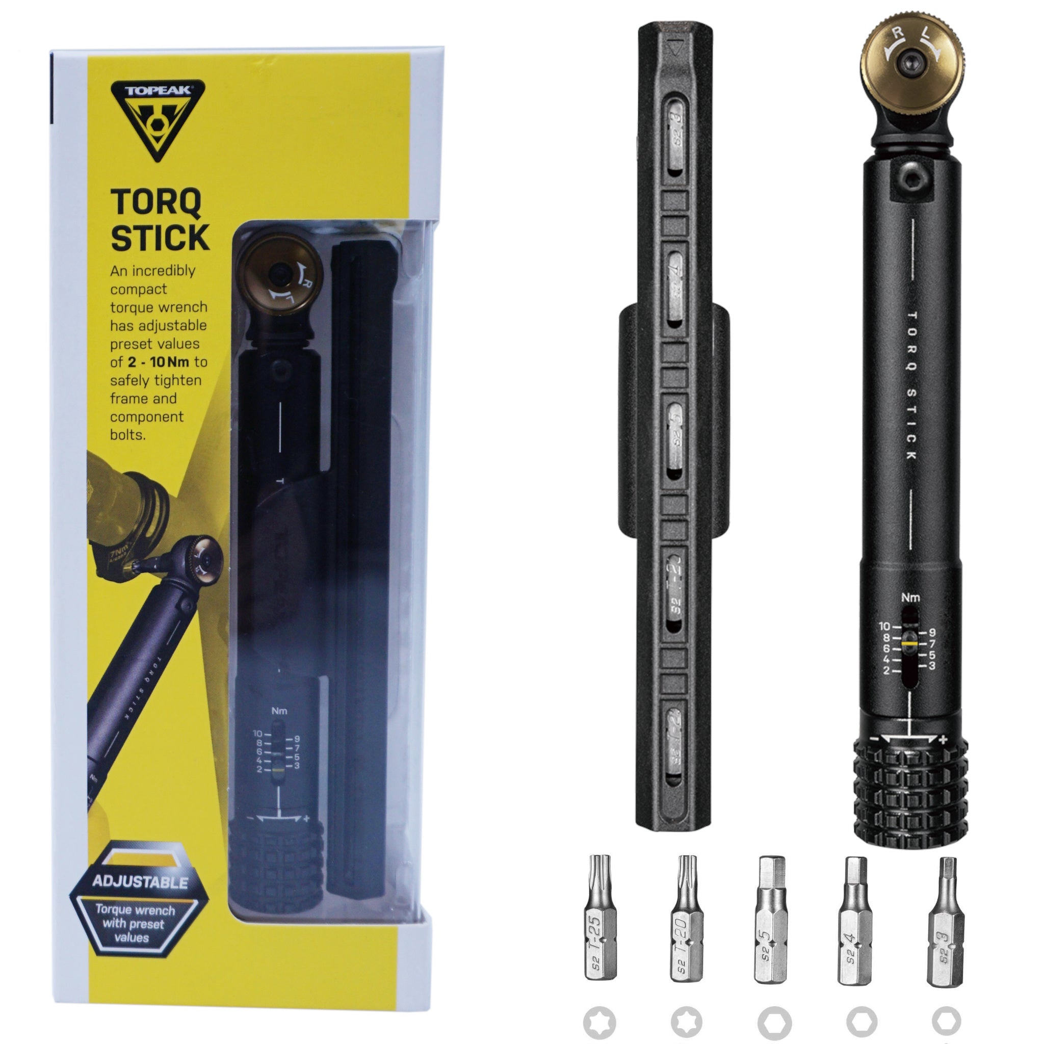 Topeak TT2587 Torq Stick 2-10nm  5 Torx & Hex Tool Bits - The Bikesmiths