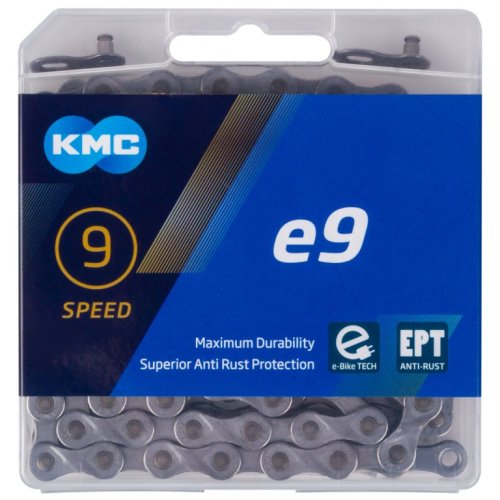 KMC e9 EPT Anti Rust eBike Chain 9 Speed 136 Links Gray - The Bikesmiths