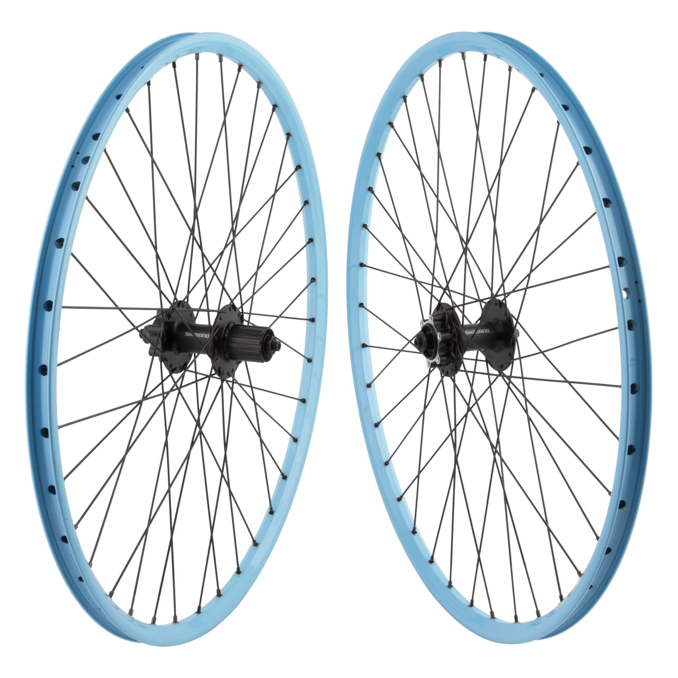 Shining DB25 26 inch BLUE Shimano HG Disc Wheelset - The Bikesmiths