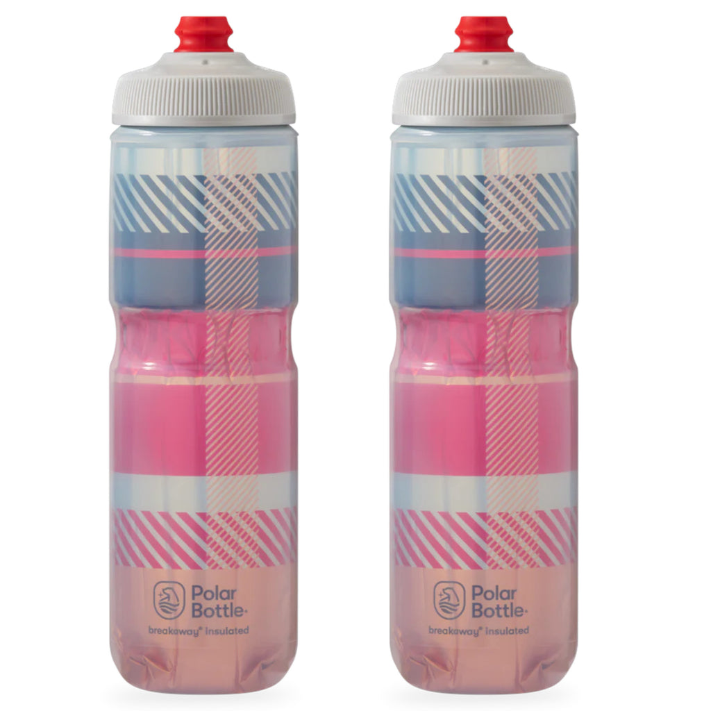 Polar Bottle Breakaway Insulated Water Bottle - 24oz - Tartan - BONFIRE  RED/ORANGE