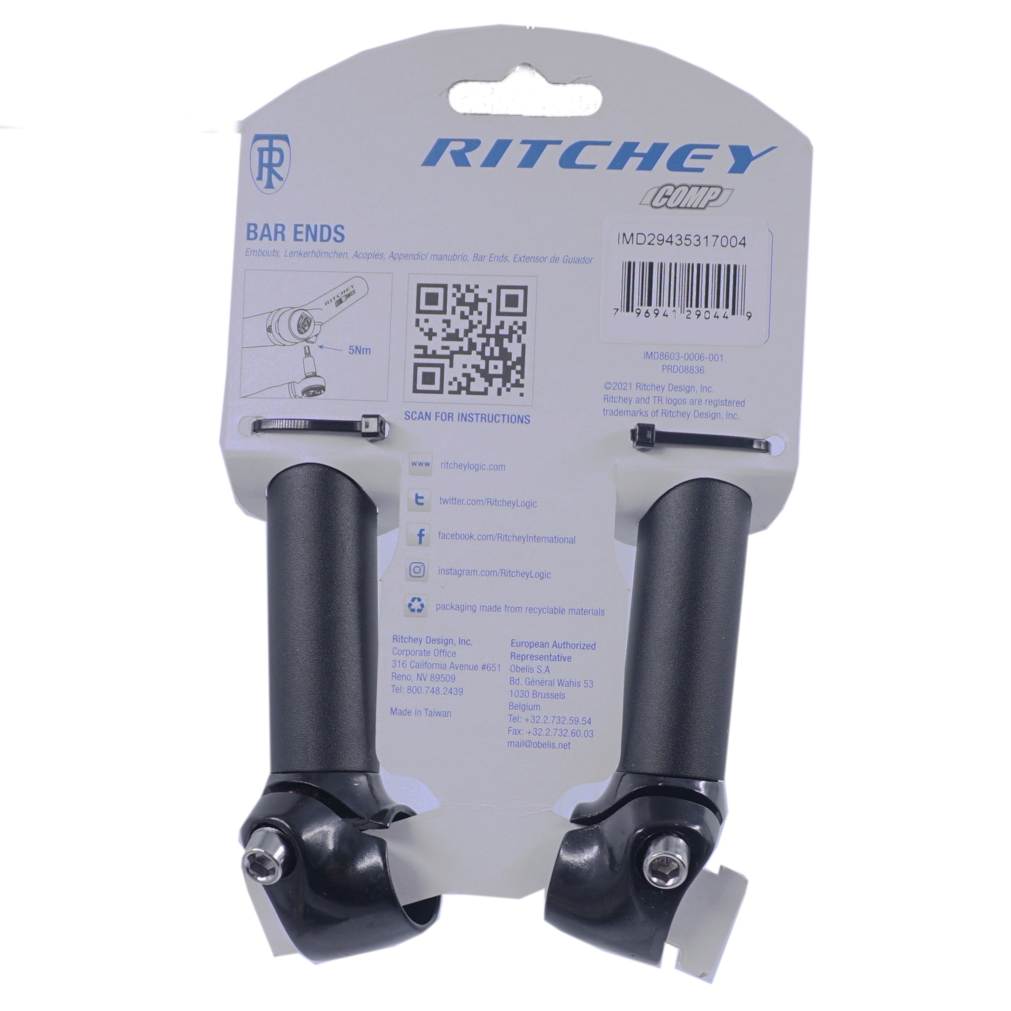 Ritchey Comp Black Bar Ends 102mm - The Bikesmiths