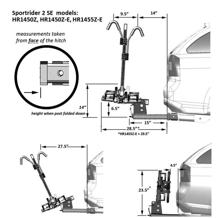 Hollywood HR1450Z Sport Rider-SE2 2-Bike 2" Hitch Rack - TheBikesmiths